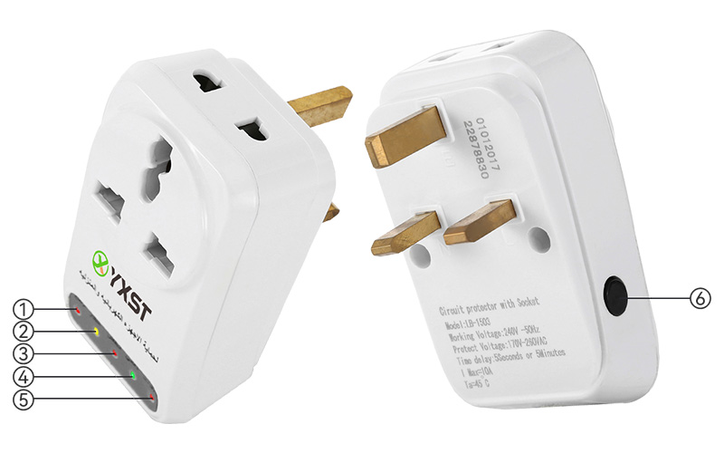 1503 Protección de tensión 13A 2860W 220V AC Instrucción