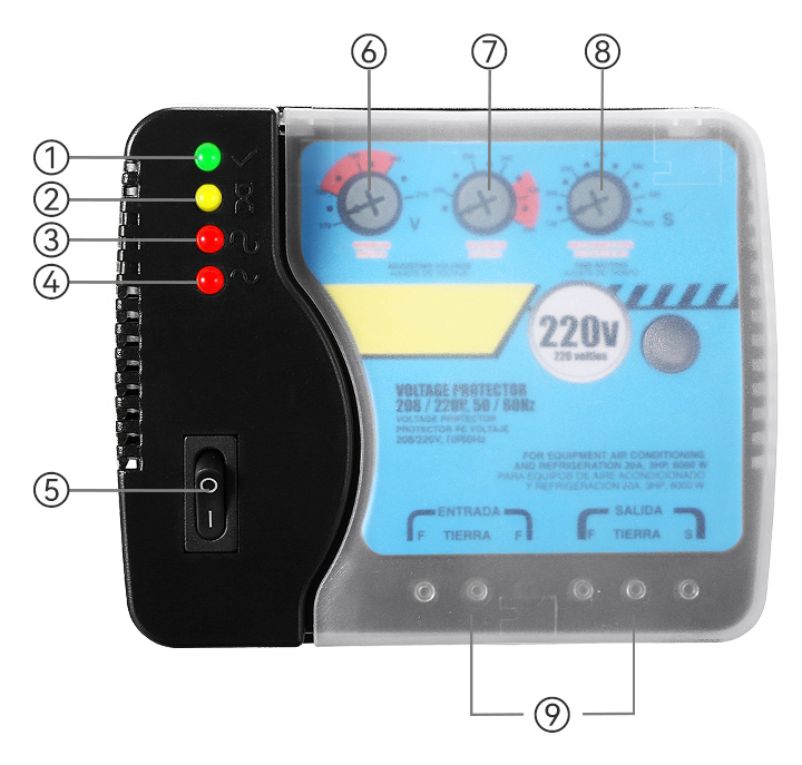 Air Conditioner 220V Voltage Protector N011-220 Instruction pictures